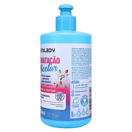Creme de Pentear Vinilady Hidratação Micelar Frasco 300ml 360-5