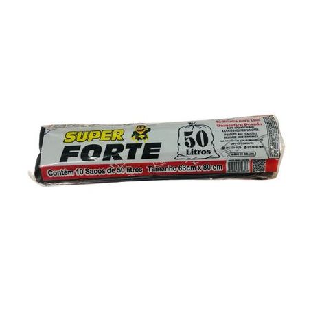 Saco P/Lixo Super Forte 50lt Reforçado C/10 Rolo