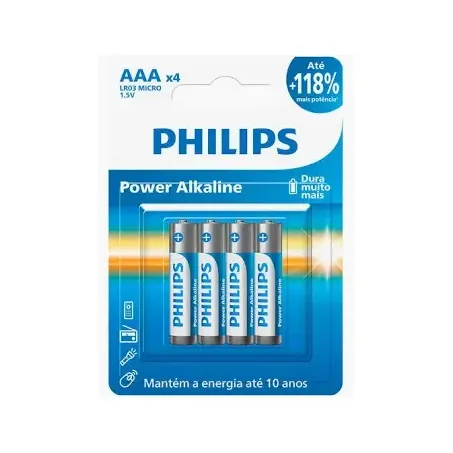 PILHA ALCALINA PHILIPS AAA C/4