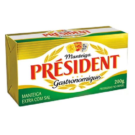 MANTEIGA PRESIDENT TABLETE C/SAL 200G