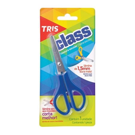Tesoura Escolar Tris Class 13cm Embalagem 1 Un