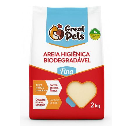Great pets biodegradavel milho e mandioca fina 2kg