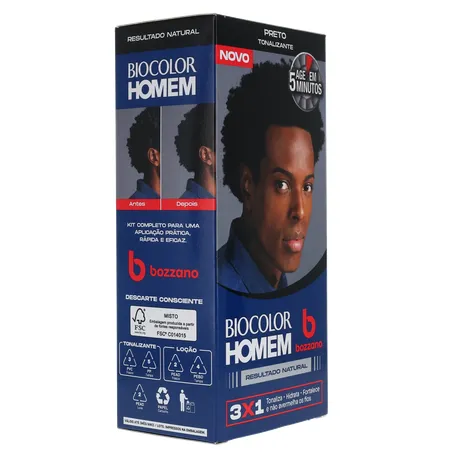 Coloração Biocolor Homem Bozzano Preto 360-31