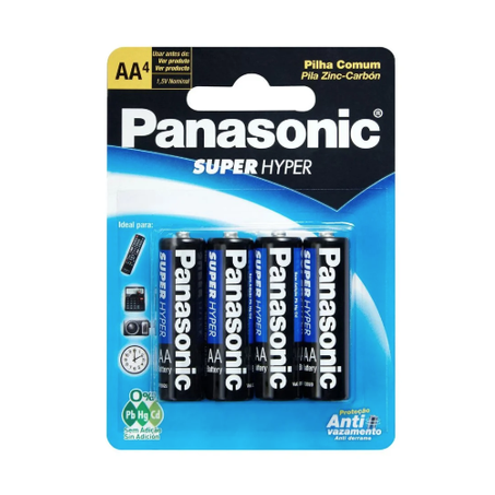 PILHA PANASONIC  ZINCO AA 4UN