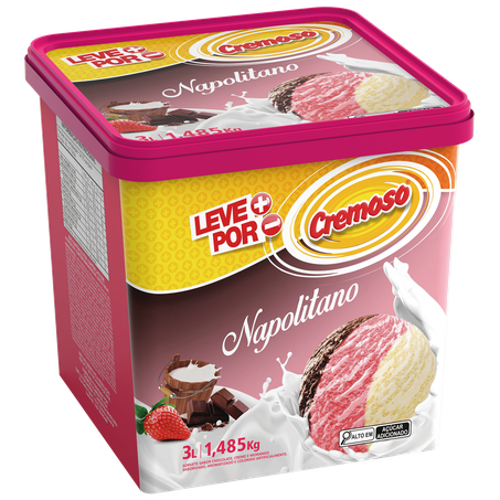 Sorvete cremoso napolitano 3lt