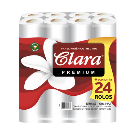 PAPEL HIG CLARA PREMIUM FOLHA DUPLA 24X30MT