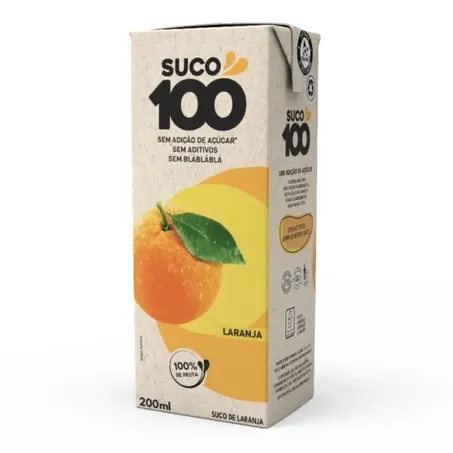 Suco de Laranja 100 Sem Adição de Açúcar 200ml