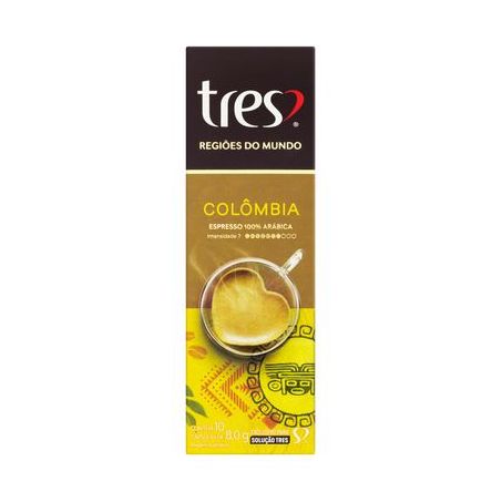Café cápsula colombia 3 corações 80g c/10