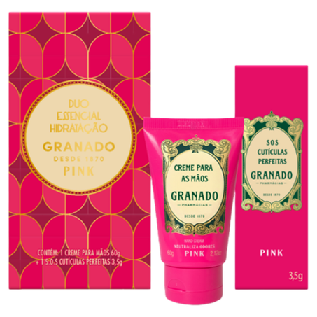 Kit duo essencial granado pink creme mãos 60g + s.o.s cutículas 3,5g
