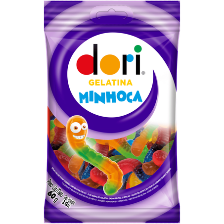 Bala dori gelatina 60g minhoca