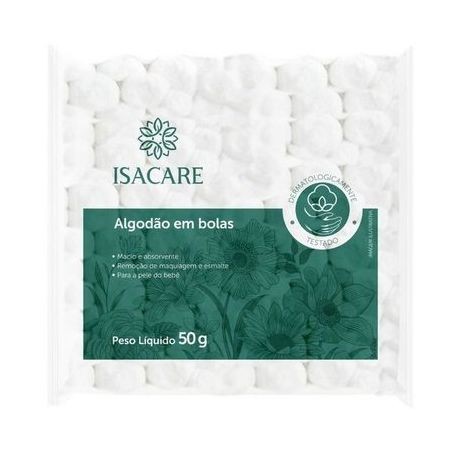 ALGODÃO EM BOLAS ISACARE PACOTE 50G