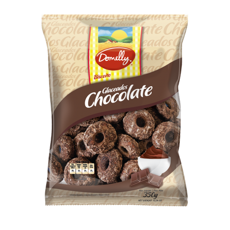 BISCOITO DOMELLY 350G ROSCA GLACE CHOCO