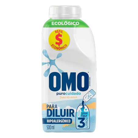 Lava roupas omo con 500ml diluir cuidado