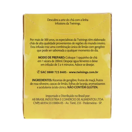 Chá Limão com Gengibre Twinings Infusions Caixa 10 Unidades 15G 360-1