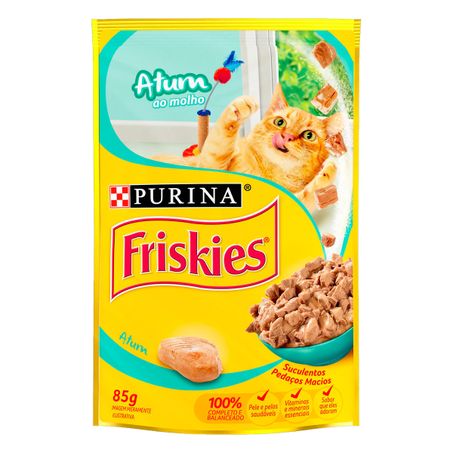 Alimento para gatos adultos atum ao molho purina friskies