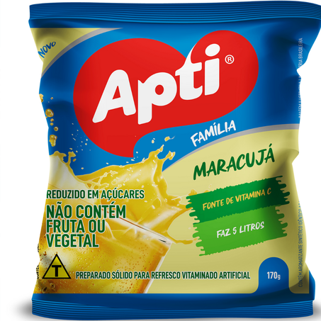 Refresco em po apti familia 170g maracuja (faz 5 litros)