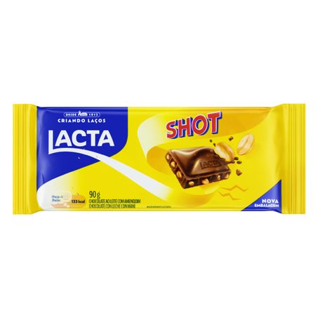 Chocolate ao leite com amendoim lacta shot