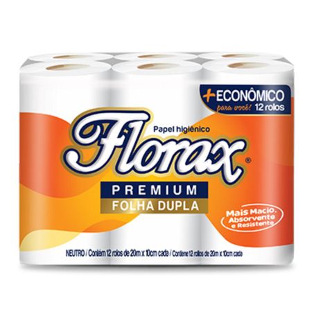 Papel higiênico folha dupla florax 20m c/12