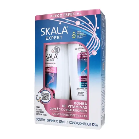 Kit Shampoo + Condicionador 325ml Cada Skala Bomba de Vitaminas Caixa com 2un - 650ml 360-2