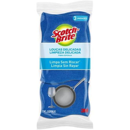 Esponja Scotch Brite Nao Risca Azul 3 Unidades 
 