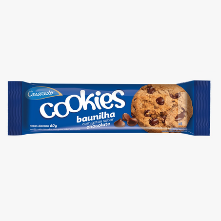 Biscoito cookies casaredo baunilha com gotas de chocolate pacote 60g