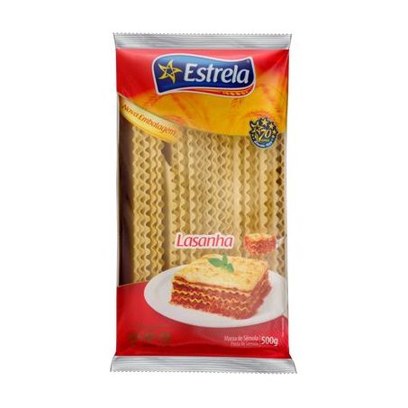 Massas Para Lasanha Estrela Embalagem 500G