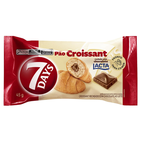 Pão Croissant 7Days 45g - Chocolate ao Leite