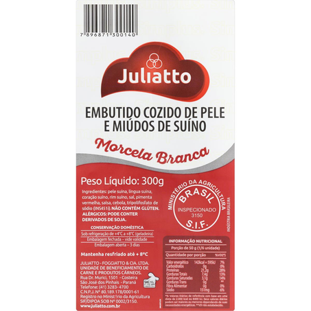 Morcela Juliatto 300g - Branca