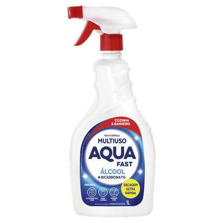 Limpador Bicarbonato com Álcool Original Aquafast Frasco 1L Borrifador