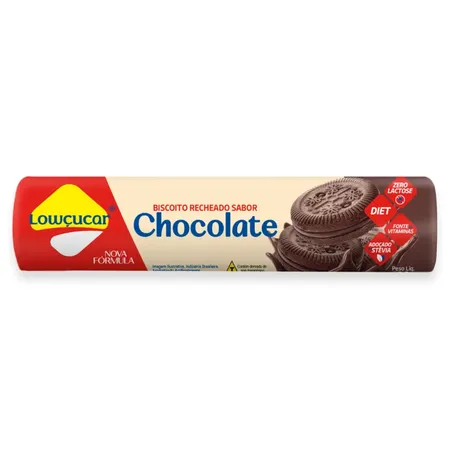 Biscoito Recheado Lowçucar Chocolate Zero Lactose Pacote 120gr