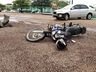 Acidente no centro deixa motociclista ferido em Iporã do Oeste