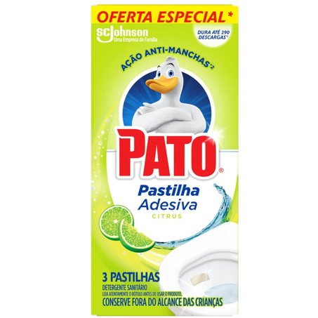 Pastilha adesiva sanit pato citrus of especial c/3un