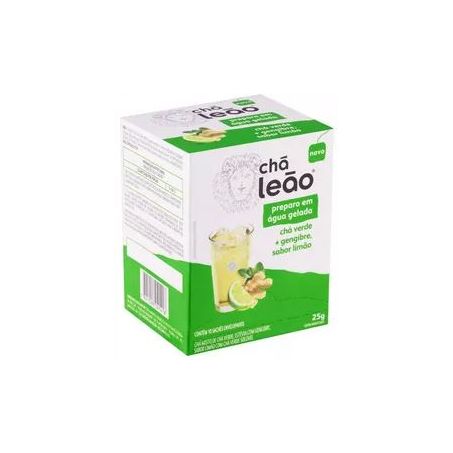 CHÁ VERDE GELADO + GENGIBRE SABOR LIMÃO LEÃO C/10 SAQUINHOS ENVELOPADOS