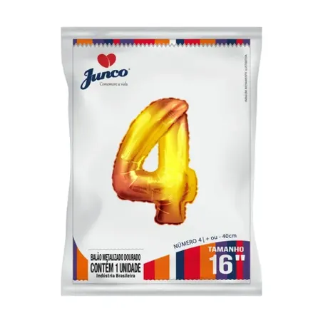 Balao Junco Metalizado 40cm N4 Dourado