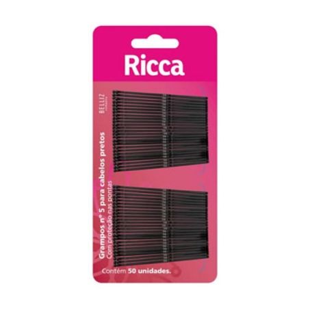 GRAMPO DE CABELO RICCA PRETO N5 CAIXA C/50UNID REF.3316