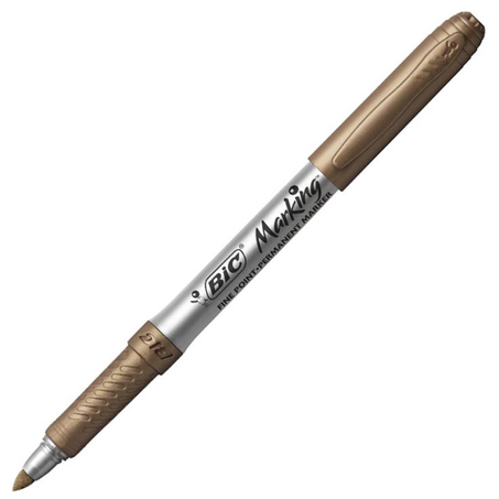 Esc caneta marcador permanente bic metalico bronze un