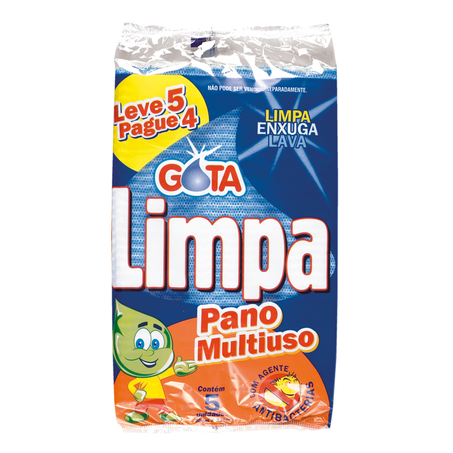 PANO MULTIUSO GOTA LIMPA RS 50X33 5UN
