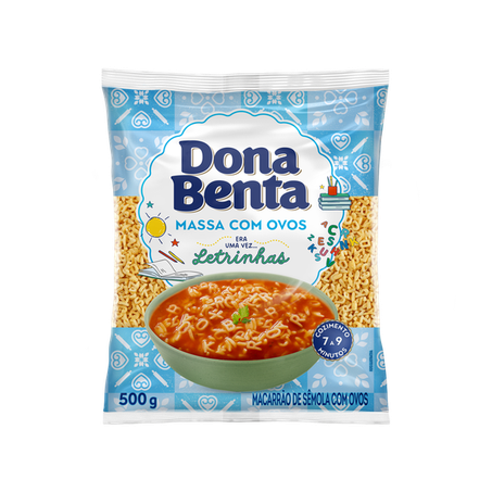 MACARRÃO DONA BENTA LETRINHAS COM OVOS 500G