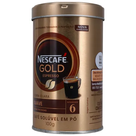 CAFÉ SOLÚVEL NESCAFÉ GOLD LATA ESPRESSO SUAVE 100G 360-3