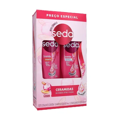 Kit Shampoo + Condicionador Seda Ceramidas Caixa com 2un - 650ml 360-34