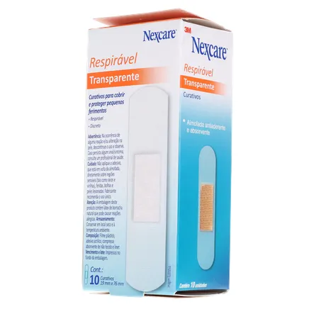 Curativo nexcare transparente respirável caixa c-10unid 360-22
