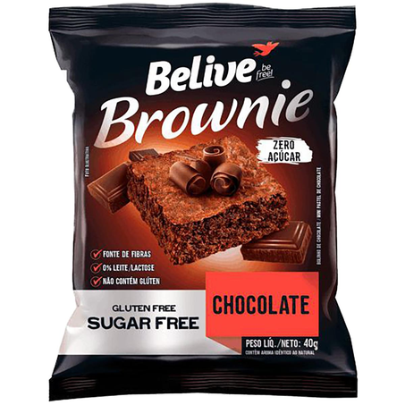 Brownie Belive 40g - Zero Açúcar - Chocolate