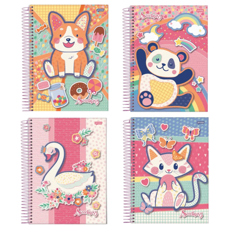 Caderno jandaia univ capa dura sweetness 80 folhas