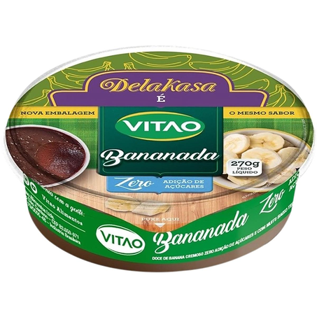 Bananada Vitao 270g - Zero Açúcar - Pote