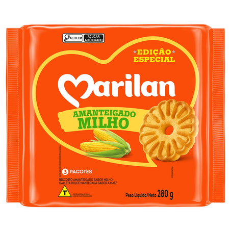 Biscoito Amanteigado Marilan 280g - Milho
