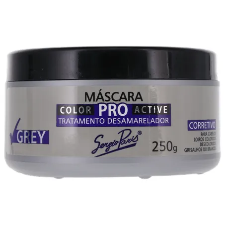 MÁSCARA CAPILAR SERGIO PARIS DESAMARELADOR PRO ACTIVE POTE 250G
