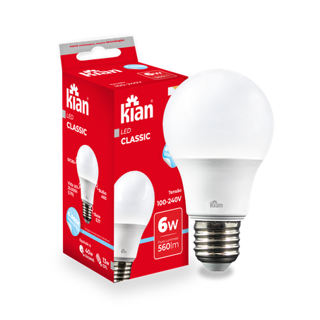 LÂMPADA LED KIAN BRANCA 6W UN