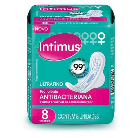 Absorvente intimus antibacteriana ultrafino c/8