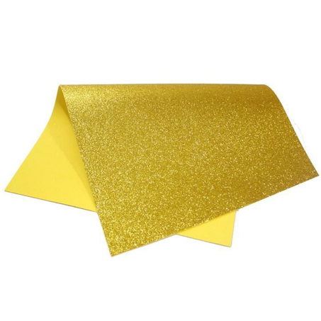 Esc placa e.v.a gliter ouro dourado 40x60 2mm
