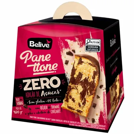 Panetone de Chocolate Sem Glúten 420 g - Belive